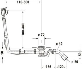 Duravit Ab-/Überlaufgarnitur QUADROVAL chrom