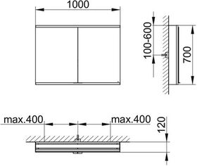 Keuco Spiegelschrank ROYAL MODULAR 2.0 Breite 1000mm Höhe 700mm Tiefe 120mm