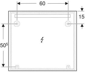 Geberit Lichtspiegel OPTION BASIC SQUARE LED-Bel oben Alu eloxiert 800x700x32mm