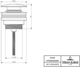 V&B Push-Open Ablaufgarnitur Universal Taps u Fittings 63x63x61mm bru ni matt