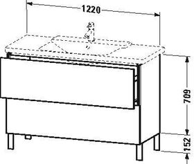 Duravit Waschtischunterbau L-CUBE 1220x481x709mm weiß matt