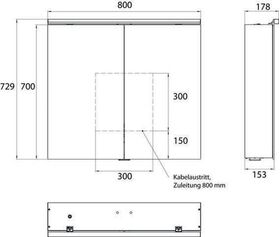 Emco LED-Lichtspiegelschr. PURE 2 C AP 800x729mm 2-tü m LED-Aufsl. Aluminium