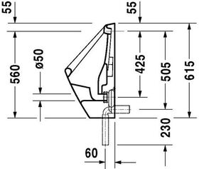 Duravit Urinal DURAPLUS 345x315mm Zul v hinten ohne Fliege weiß