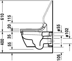 Duravit Wand-WC DARLING NEW tief, 370x620mm HygieneGlaze weiß