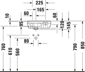 Duravit Handwaschbecken D-NEO 400x220mm o ÜL m HLB 1 HL rechts weiß