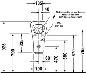 Duravit Elektro-Urinal DURASTYLE 300x340mm Netzans ZL v hi o Fliege we WG