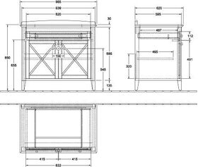 V&B Waschtischunterschrank HOMMAGE 985x850x620mm m Einb.WT 7102 63 we cplus