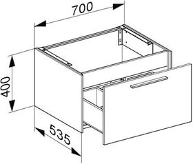 Keuco Waschtischunterbau ROYAL 60 700x400x535mm we ma