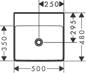 HG Aufsatz-Handwaschbecken Xelu Q o Hahnloch ohne Überlauf 500x480mm weiß