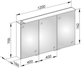 Keuco Spiegelschrank ROYAL L1 Vorb 1200x742x150mm 2 Schubk si-gb-. A++