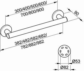 Keuco Haltegriff CARE PLAN 482mm Alu sil-elo/vc