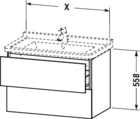 Duravit Waschtischunterbau L-CUBE 469x670x558mm lichtblau matt