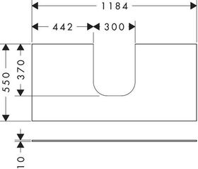 HG Konsole Xevolos E 1180x550mm mit Auschnitt mittig mattweiß