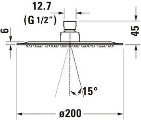 Duravit Kopfbrause 1 jet, 200 chrom