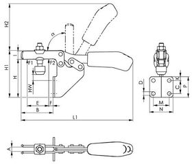 Waagrechtspanner Nr.6833 Gr.3 Winkelfuß AMF