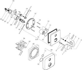 Thermostat AXOR URQUIOLA Unterputz mit Ab-/Umstellventil chrom