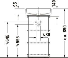 Duravit Möbelwaschtisch BENTO STARCK BOX 460mm o ÜL m Hahnlochinsel 1 HL HG weiß