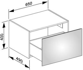 Keuco Sideboard X-LINE 650x400x490mm Inox