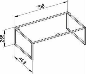 Keuco Bodengestell X-LINE 800x250x470mm anthrazit