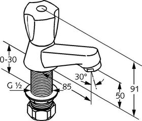 Kludi Standventil STANDARD DN 15 Terralux Griff Metall chr