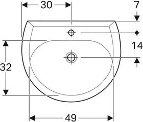 Geberit Waschtisch RENOVA m HL mit Überlauf 600x490mm bahamabeige