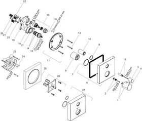 Thermostat AXOR STARCK ORGANIC UP mit Ab- und Umstellventil chrom