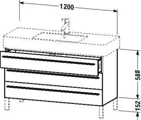 Duravit Waschtischunterbau X-LARGE 1200x470x588mm betongrau matt