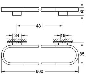 Grohe Badetuchhalter SELECTION 600mm wa sun