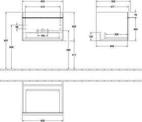 V&B Waschtischunterschrank VENTICELLO 603x420x502mm Griff white Glossy White