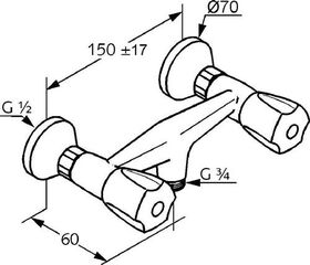 Kludi Brausearmatur STANDARD DN 15 Terralux Griff Metall chr