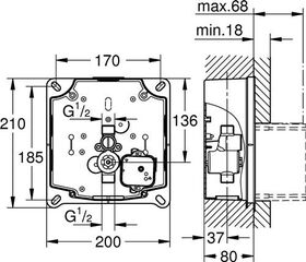 Grohe Rohbauset RAPIDO U f Urinal