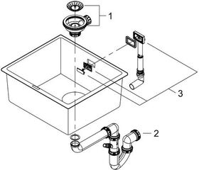 Grohe Kompositspüle K700U 457x406mm granit grau