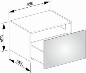 Keuco Sideboard X-LINE 650x400x490mm vulkanit