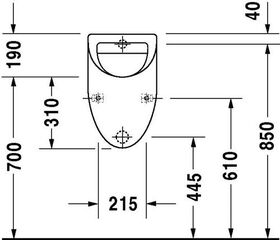 Duravit Urinal FIZZ 305x285mm Zul v hinten ohne Fliege weiß