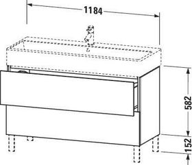 Duravit Waschtischunterbau L-CUBE 582x1184x459mm weiß supermatt