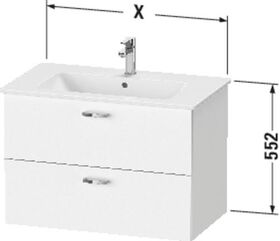 Duravit Waschtischunterbau XBASE 2 Schubkästen 552x800x475mm weiß matt