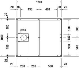 Duravit Fußgestell für Duschwanne Tempano 1200x1000mm