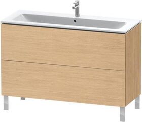 Duravit Waschtischunterbau L-CUBE 1220x481mm 2 Au we hgl ES Nussbaum mitte