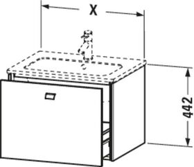 Duravit Waschtischunterbau BRIOSO Gri Frontfarbe 442x620x479mm lichtbl ma