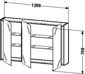 Duravit Spiegelschrank KETHO 180x1200x750mm nussbaum natur