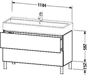 Duravit Waschtischunterbau L-CUBE 582x1184x459mm weiß matt