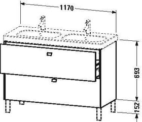 Duravit Waschtischunterbau BRIOSO Griffe Frontfarbe 693x1170x469mm we matt