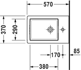 Duravit Wand-Bidet VERO AIR m ÜL HLB 370x570mm 1 Hahnloch weiß