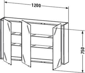 Duravit Spiegelschrank Ketho 1200x180mm weiß matt