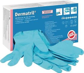 Einw.-Handsch.Dermatril 740 Gr.10 blau Nitril 100 St./Box