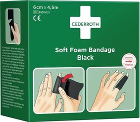 Soft Foam Bandage selbsthaftend elastisch,schwarz Rl.6cmx4,5m CEDERROTH