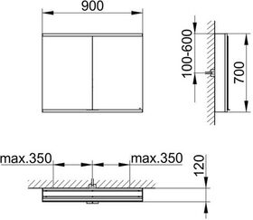 Keuco Spiegelschrank ROYAL MODULAR 2.0 Breite 900mm Höhe 700mm Tiefe 120mm