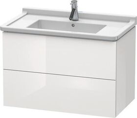 Duravit Waschtischunterbau L-CUBE 820x469mm 2 Schubk we hgl La ES Ah mitte