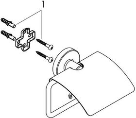 HG Papierrollenhalter Logis Universal mit Deckel, Wandmontage chrom