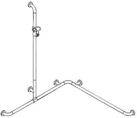 Hewi Duschhandlauf SERIE 801 se 1250mm waagerecht je 962mm signalweiß